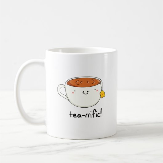 Teevoller Funny Cup of Tea Pun Kaffeetasse (Links)