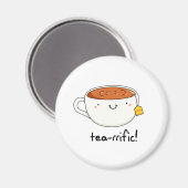 Teevoller Funny Cup of Tea Pun Magnet (Vorderseite/Rückseite)