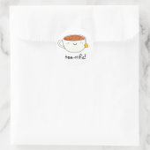 Teevoller Funny Cup of Tea Pun Runder Aufkleber (Tasche)
