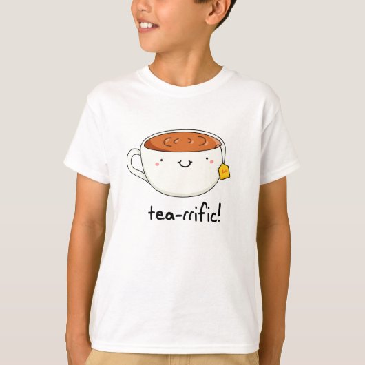 Teevoller Funny Cup of Tea Pun T-Shirt (Vorderseite)