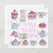 Teezeit am Muttertag Feiertagskarte (Vorne/Hinten)
