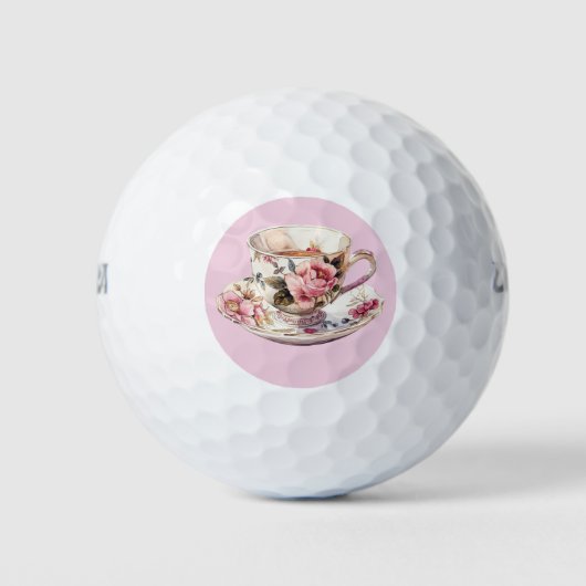 Teezeit Blumen Golfball (Vorderseite)
