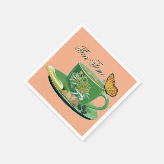 Teezeit Cup & Saucer Napkins Serviette (Ecke)