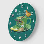 Teezeit Cup & Saucer Wall Clock Große Wanduhr (Winkel)