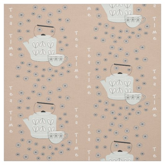 Teezeit den Kessel anziehen Stoff (Muster)