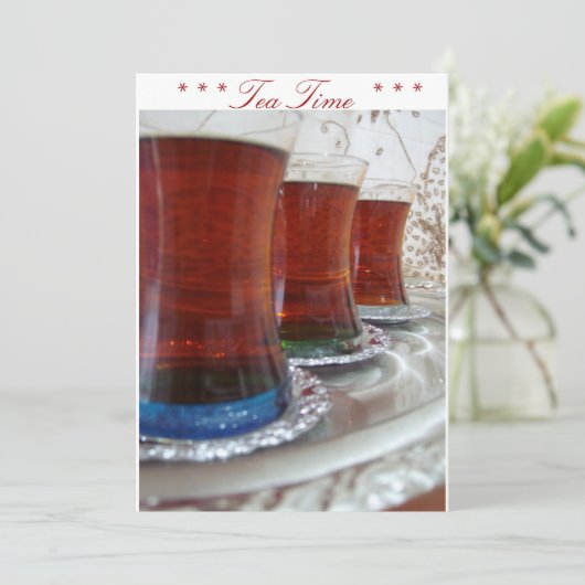 Teezeit Einladung (Stehend Vorderseite)