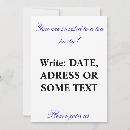 Teezeit Einladung (Rückseite)