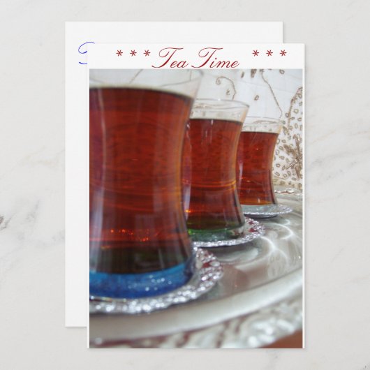 Teezeit Einladung (Vorne/Hinten)