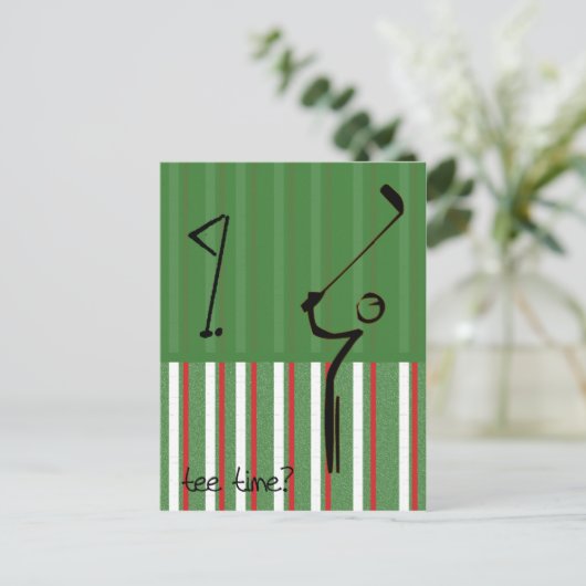 Teezeit gestreift postkarte (Stehend Vorderseite)