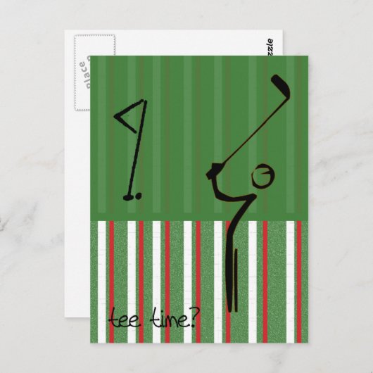 Teezeit gestreift postkarte (Vorne/Hinten)