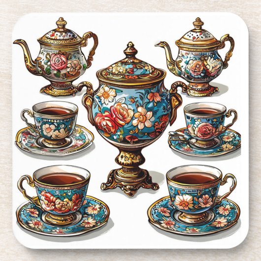 Teezeit Getränkeuntersetzer (Vorderseite)