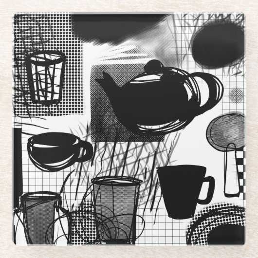 Teezeit Glasuntersetzer (Vorderseite)