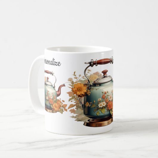 Teezeit Hübsche Blume Blumenkohl-Design Kaffeetasse (Vorderseite Links)