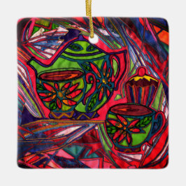 Teezeit Keramikornament