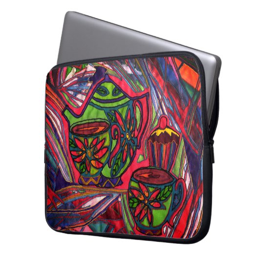 Teezeit Laptopschutzhülle (Vorderseite Links)