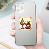 Teezeit mit Bär Aufkleber (Telefon)