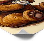 Teezeit mit Bär Poster (Ecke)