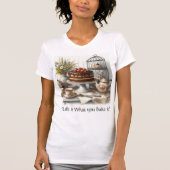 Teezeit mit Schokoladenkuchen T-Shirt (Vorderseite)