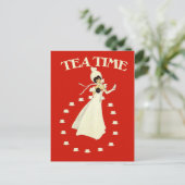 Teezeit nach Vintage Postkarte (Stehend Vorderseite)