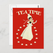 Teezeit nach Vintage Postkarte (Vorne/Hinten)