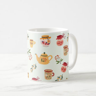 Teezeit Nahtloses Muster Kaffeetasse