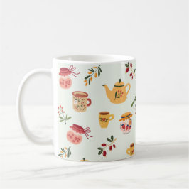 Teezeit Nahtloses Muster Kaffeetasse