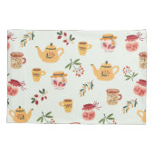 Teezeit Nahtloses Muster Kissenbezug (Rückseite)