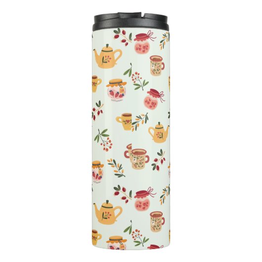 Teezeit Nahtloses Muster Thermosbecher (Rückseite)