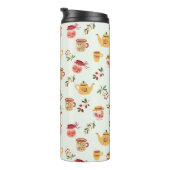 Teezeit Nahtloses Muster Thermosbecher (Nach rechts gedreht)