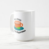 Teezeit niedliche Orangentasse und grüne Blätter Kaffeetasse (Vorderseite Links)