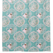 Teezeit Pfefferminze grün und rosa Rug Duschvorhang (Vorderseite)