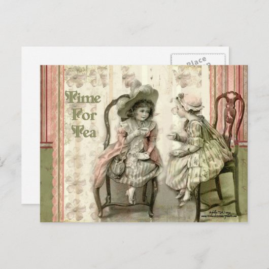 Teezeit Postkarte (Vorne/Hinten)