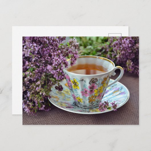 Teezeit Postkarte des Teezimmers für die Postüberq (Vorne/Hinten)