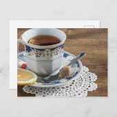Teezeit Postkarte für den Tee (Vorne/Hinten)