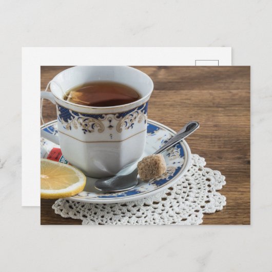 Teezeit Postkarte für den Tee (Vorne/Hinten)