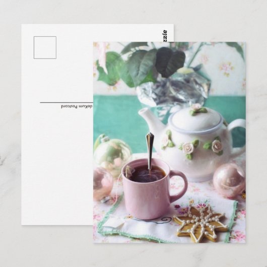 Teezeit Postkarte für den Tee (Vorne/Hinten)