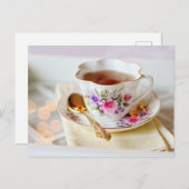 Teezeit Postkarte für den Tee (Vorne/Hinten)