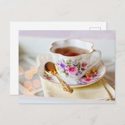 Teezeit Postkarte für den Tee (Vorne/Hinten)