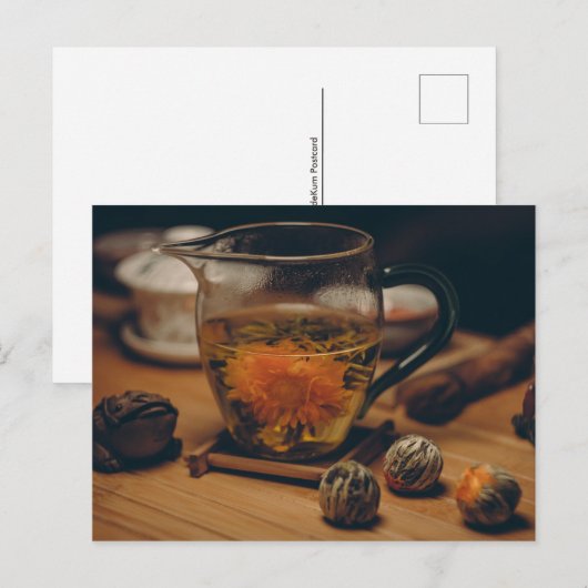 Teezeit Postkarte für den Tee (Vorne/Hinten)