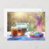 Teezeit Postkarte für den Tee (Vorne/Hinten)