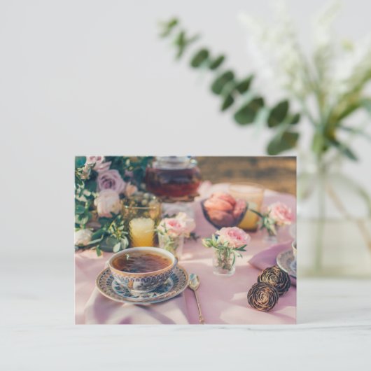 Teezeit Postkarte für den Tee (Stehend Vorderseite)