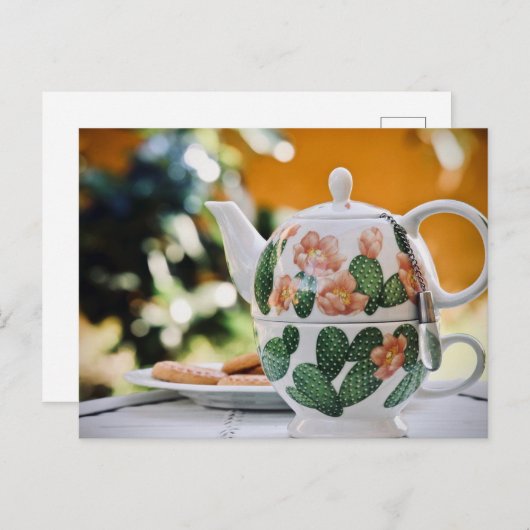 Teezeit Postkarte für den Tee (Vorne/Hinten)