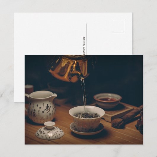 Teezeit Postkarte für den Tee (Vorne/Hinten)