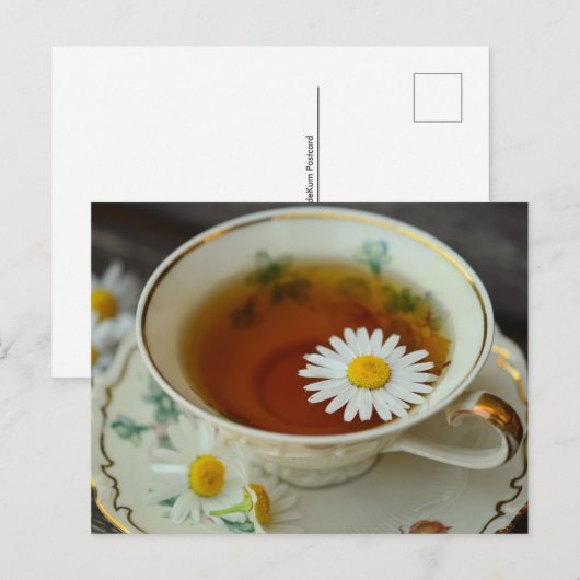 Teezeit Postkarte für den Tee (Vorne/Hinten)