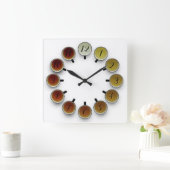 Teezeit Quadratische Wanduhr (Zuhause)