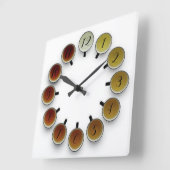 Teezeit Quadratische Wanduhr (Winkel)