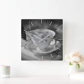 Teezeit Quadratische Wanduhr (Zuhause)