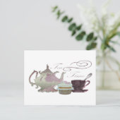 Teezeit Rosa Cupcake Kunst Postkarte (Stehend Vorderseite)