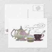 Teezeit Rosa Cupcake Kunst Postkarte (Vorne/Hinten)