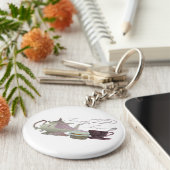 Teezeit Rosa Cupcake Kunst Schlüsselanhänger (Seite)